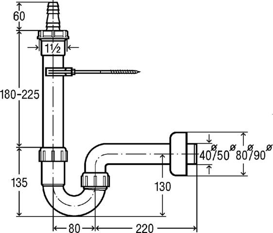 Viega Röhrengeruchverschluss 7985.80 in 50mm Kunststoff weiß 102593