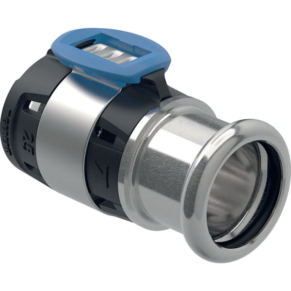 Geberit FlowFit Übergang auf Geberit Mapress mit Pressmuffe, edelstahl, d20-d15 620.347.00.1