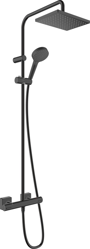 Hansgrohe Showerpipe 230 1jet Vernis Shape mattschwarz mit Brausethermostat 26286670