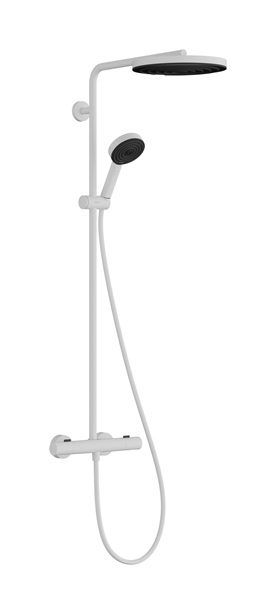 Hansgrohe Showerpipe Pulsify S Puro 260 1 jet Brausethermostat Aufputz Handbrause 3jet weiß matt 24236700