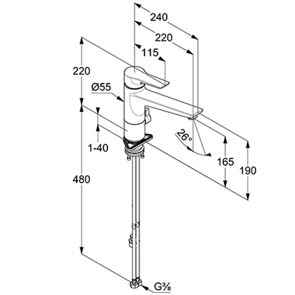 Kludi MIX SPT-Multi-Einhandmischer geschlossener Hebel, mattschwarz, DN15 329063975
