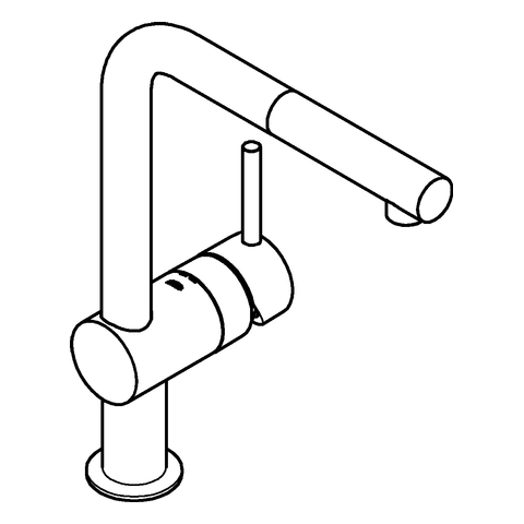 Grohe Minta Einhand-Spültischbatterie supersteel DN15 herausziehbarer Mousseurauslauf 32168DC0