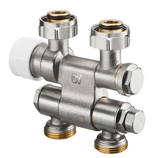 Oventrop Anschlussarmatur"Multiblock TF" 3/4"ÜM x 3/4"AG, 1-und 2-Rohr, schwenkbar 1184025