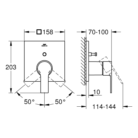 Grohe Einhand-Wannenbatterie chrom Fertigmontage-Set für Rapido SmartBox 19315001