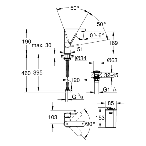Grohe Plus Einhand-Waschtischbatterie chrom M-Size mit digitalem Display 23958003