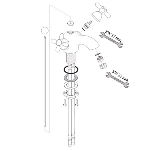 Hansgrohe Zugstange Festauslauf Axor Calton 94028000