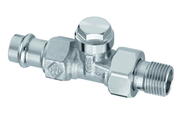 Heimeier Verschraubung Regulux, DN15 Durchgang, Viega Pressanschluss 15mm 0342-15.000