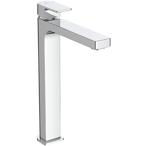 Ideal Standard Edge Waschtischarmatur mit verlängertem Sockel ohne Ablaufgarnitur chrom, Ausladung 165mm, 5 l/min A7114AA