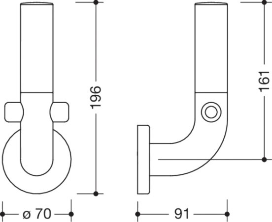 HEWI Reservepapierhalter Serie 801, H: 161mm, T: 91mm, reinweiß 801.21.201 99
