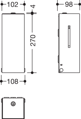 HEWI SENSORIC Elektronischer Schaumseifenspender, Edelstahl, spiegelpoliert, Innenbehälter wiederbefüllbar, 500ml, 900.06.007XC