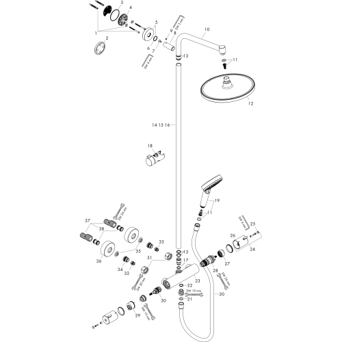 Hansgrohe Showerpipe Crometta S 240 chrom 27267000