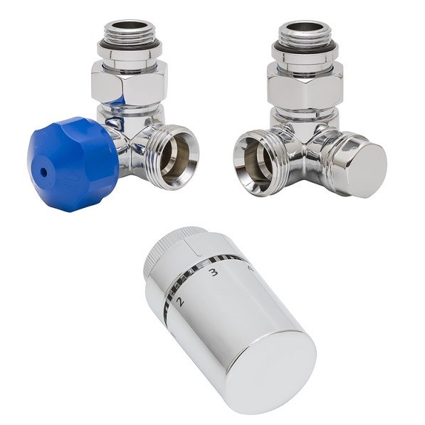 HSK Seitenanschluss Wand Ventil-Set Winkel-Eck links, chrom 890834-02