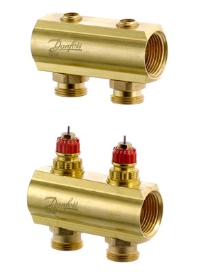 Danfoss Fussbodenheizungs-Verteiler FHF-2, 2 Kreise, ohne Durchflussanzeige 088U0502