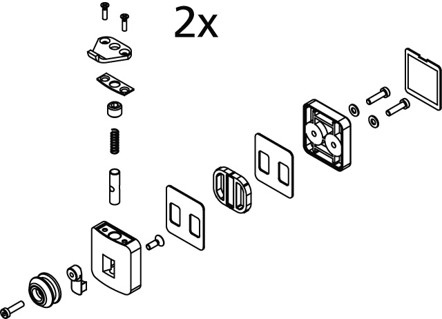 Kermi Set Bandung oben für Gleittür 2-teilig mit Festfeld (AT D2D) Eckeinstieg 2-teilig (Gleittüren) (AT C2D) 2533993