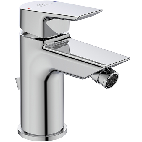 Ideal Standard Bidetarmatur Tesi, mit Ablaufgarnitur Ausladung 95mm, chrom A6579AA
