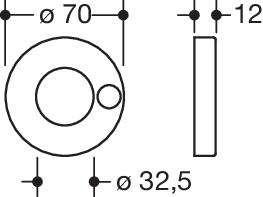 HEWI Rosettenkappe für Stangensysteme System 900 mit D: 32mm, Rosettenbefestigung an Eckstütze mit Loch, Edelstahl, dunkelgrau perlglimmer tiefmatt 67973 SC