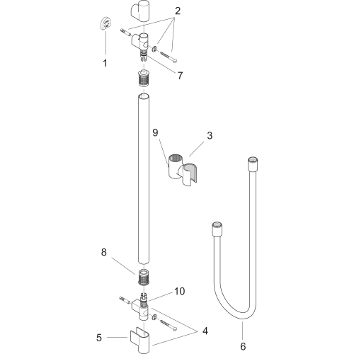 Hansgrohe Brausestange AXOR Starck 900mm mit Brauseschlauch 1600mm, Chrom 27830000