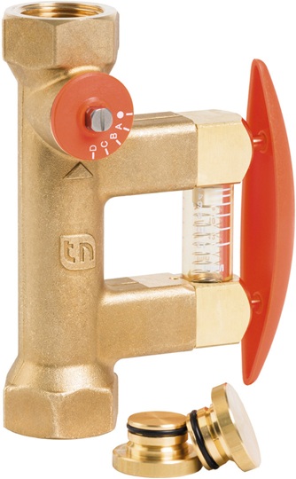 Taconova Abgleichventil TacoSetter Bypass 185 DN32 20-70 l/min. direkte Volumenstromanzeige, Solar HT 223.2580.000