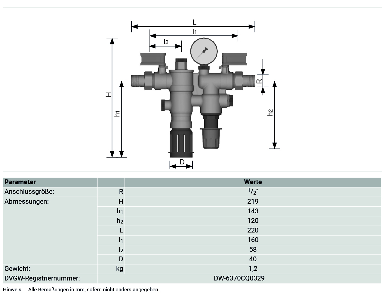 Resideo Nachfüllkombination NK300S Messing bleifrei, Kategorie 4, 1/2" #NK300S-1/2LFA
