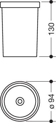 HEWI WC-Bürstenglas System 815, für WC-Bürstengarnitur 815.20.10045, 815.20.10065, 815.20.10005 und 815.20.10095, satiniertes Glas 63500