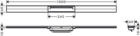 Hansgrohe RainDrain Flex Duschrinne 1000mm kürzbar, Fertigset zur freien Montage gebürstet edelstahl 56046800