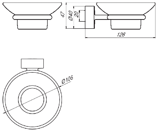 Emco Seifenhalter Rondo2 Glasteil klar chrom 453000100