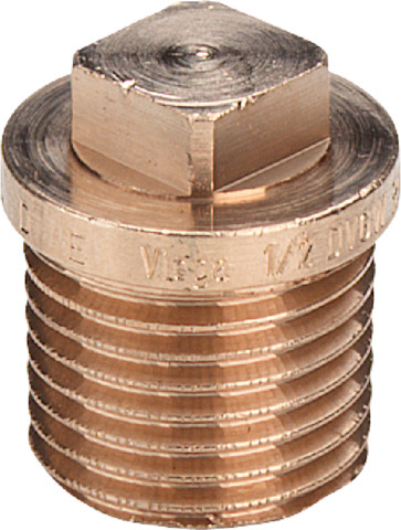 Viega Stopfen Rotguss 3290 mit Vierkant und Rand in R1/8 Rotguss 441425