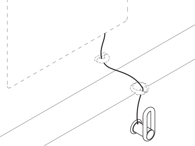 HEWI Drehgriff mit Kippspiegelseil Serie 801, für Kippspiegel 801.01B100, 801.01B4.. und 801.01B200, matt, signalweiß 68555 98