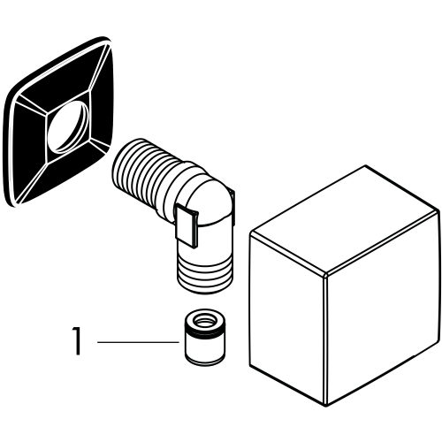 Hansgrohe Schlauchanschluss DN15 Fixfit Square mit Rückflussverhinderer mattschwarz 26455670