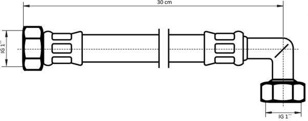 Neoperl NEOFLEX Panzerschlauch DN25 IG x IG gebogen, 1" x 1" 30cm 66930030