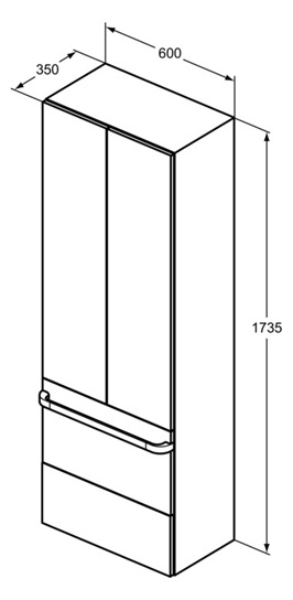 Ideal Standard Glaseinlegeboden Tonic II, für Hochschrank, 600mm RV100RQ