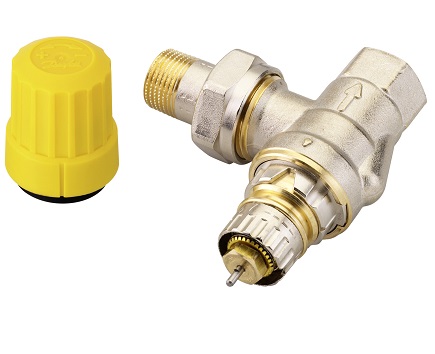 Danfoss Ventilgehäuse RA-UR 10 R 3/8, Eck, matt vernickelt 013G3299
