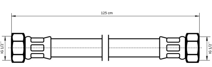 Neoperl NEOFLEX Panzerschlauch DN10 IG x IG, 1/2" x 1/2" 125cm 66875125