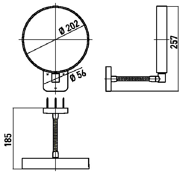 Emco Kosmetikspiegel Prime 3-/7-fach, Flexarm, beidseitig verspiegelt, D=202mm 109500114