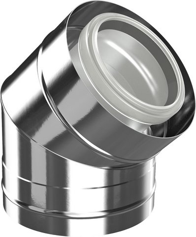 Buderus Bogen konzentrisch d:110/160, 45 Grad Edelstahl 7738113145