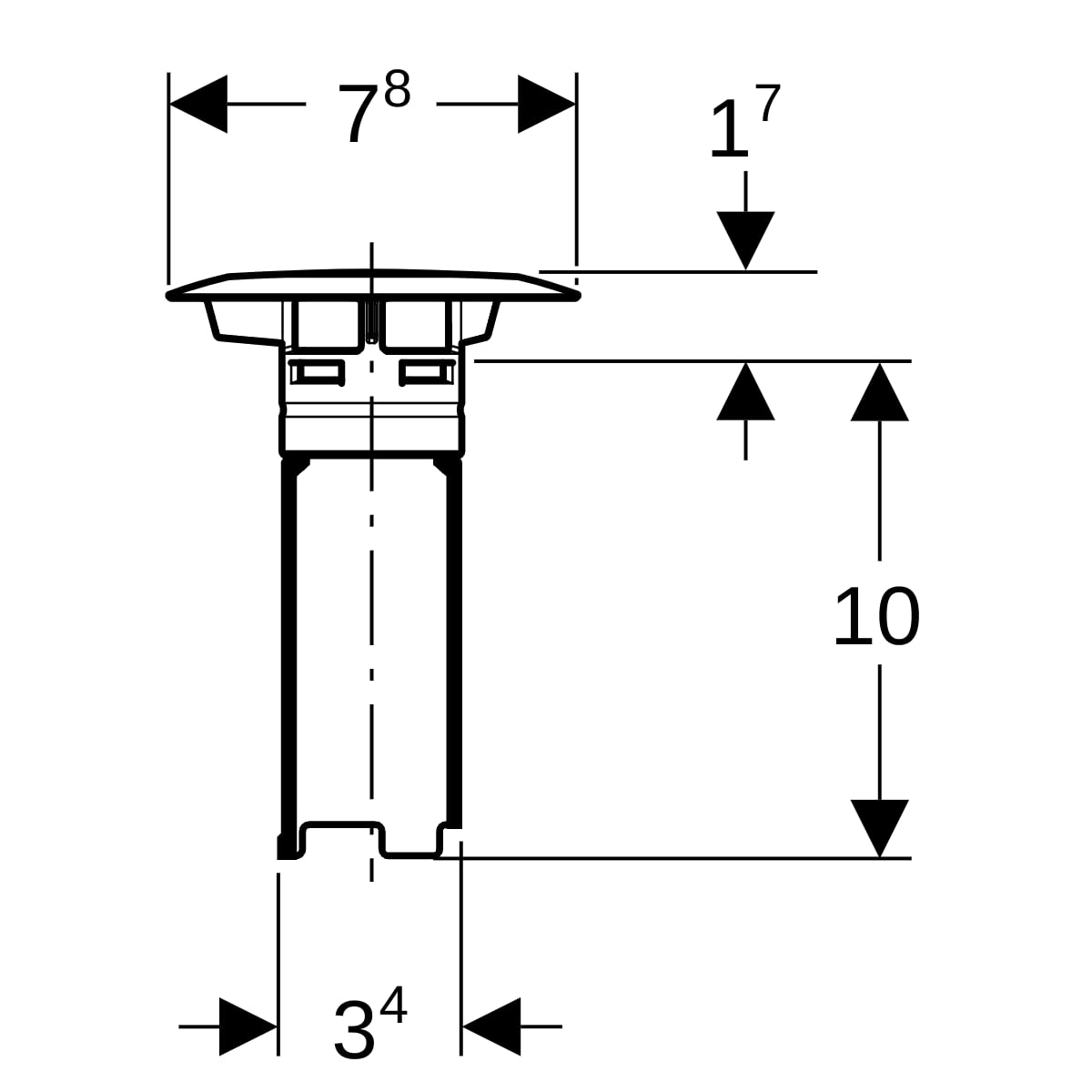 Geberit Ablaufdeckel d52 mit Standrohr zu Duschwannenablauf 150.256.21.1