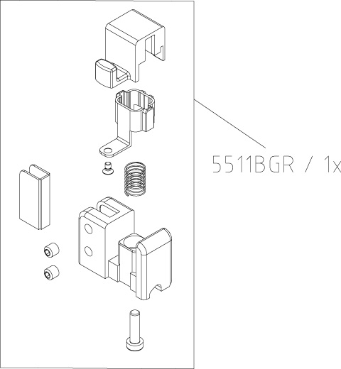 Kermi Set Aushängemechanismus für Gleittür 2535876