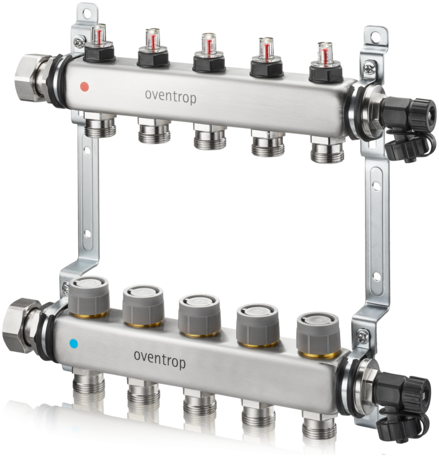Oventrop Multidis SFQ Edelstahlverteiler mit Durchflussindikator 12 Kreise 1404962