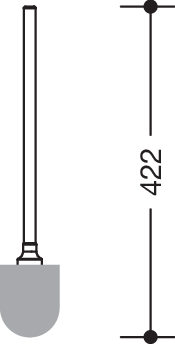 HEWI WC-Bürste System 100, Griff verchromt, wechselbarer Bürstenkopf, für Bürstengarnitur 100.20.10045, 800.20.10041, 800.20.10045, 950.20.10045, 815.20.100... 100.20.01040