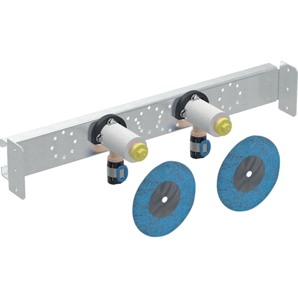 Geberit FlowFit Anschlusswinkel 90 Grad vormontiert 2-fach Rg+ d20-Rp1/2 L:78mm 619.671.00.1