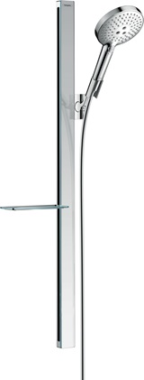 Hansgrohe Raindance Select S Brauseset 120 3jet mit Brausestange 900mm und Ablage, Chrom 27648000