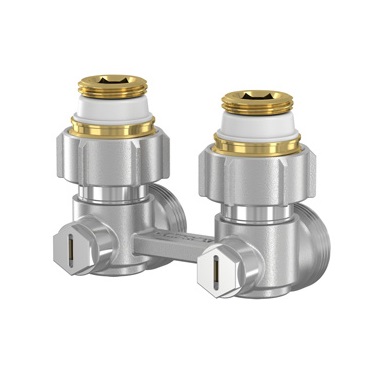 Flamco Hahnblock Exclusiv Eck E1/50 G3/4i x G3/4a mit Nippel F10012