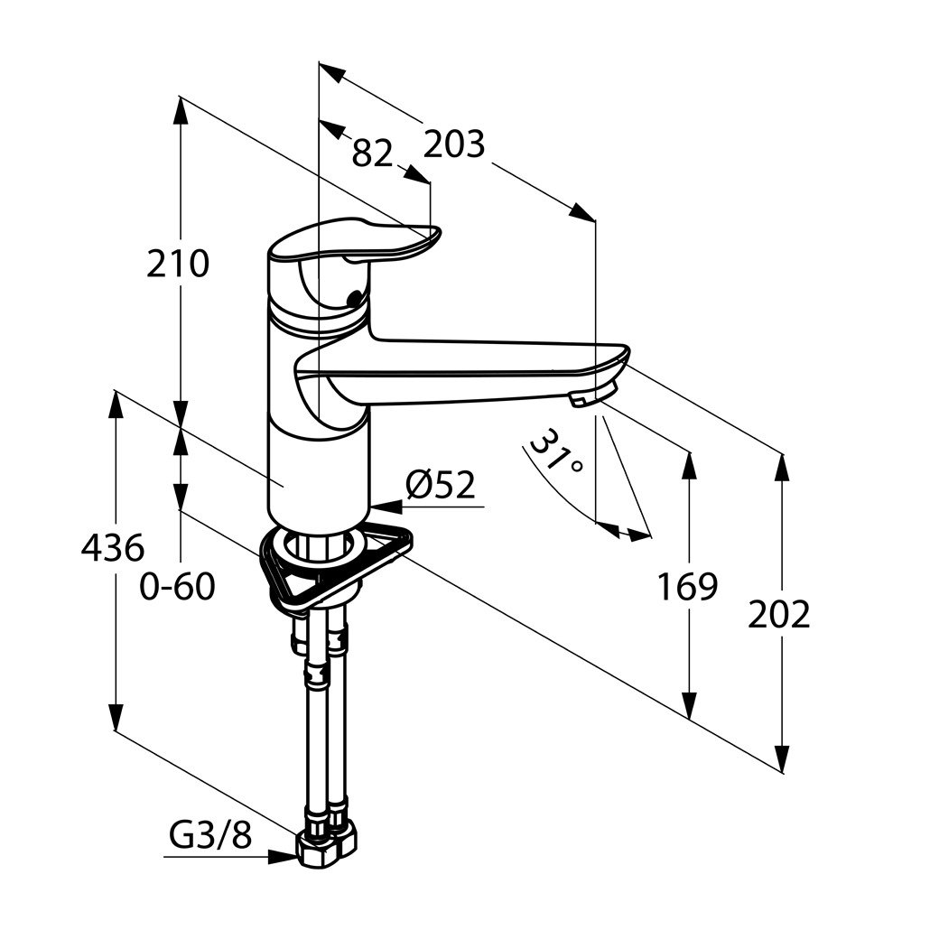 Kludi Objekta Spültisch-Einhandmischer 203mm chrom 325740575