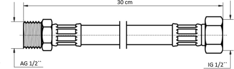 Neoperl NEOFLEX Panzerschlauch DN8 IG x AG, 1/2" x 1/2" 30cm 66861530