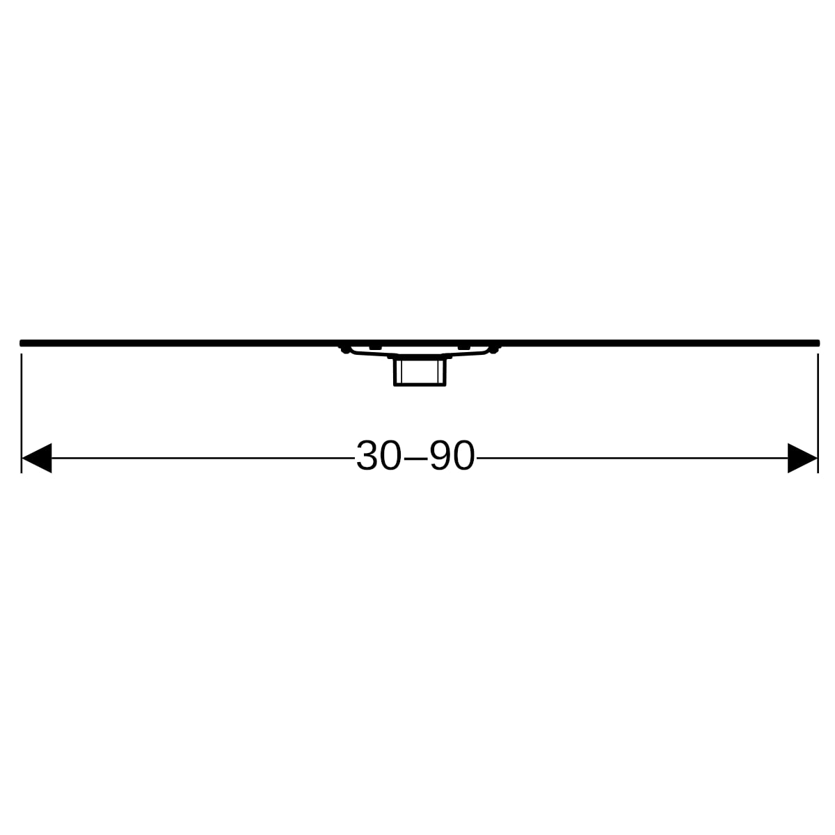 Geberit CleanLine60 Duschrinne, L:30-90cm für dünne Bodenbeläge 154.458.00.1