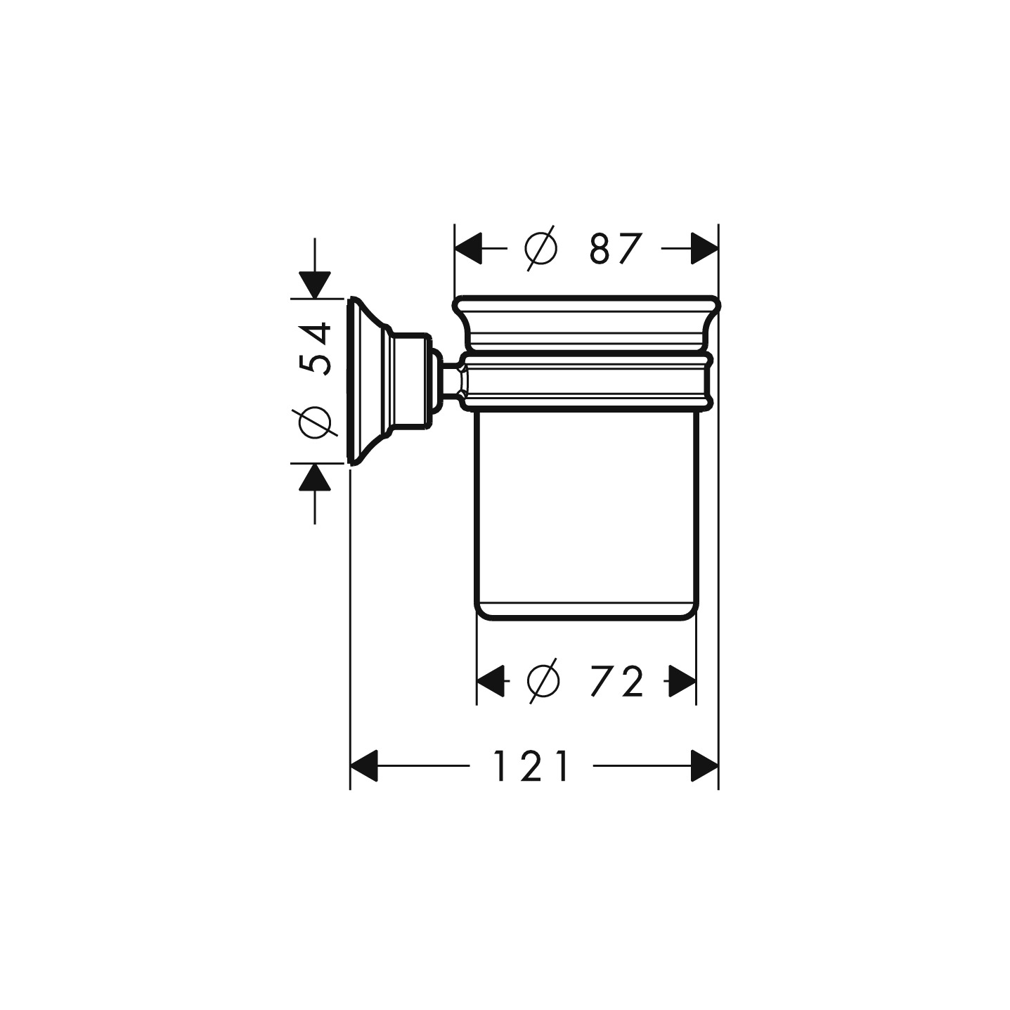 Hansgrohe Zahnputzbecher Axor Montreux brushed nickel mit Halter 42134820