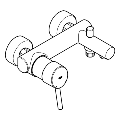 Grohe Concetto Einhand-Wannenbatterie chrom für Wandmontage eigensicher 32211001