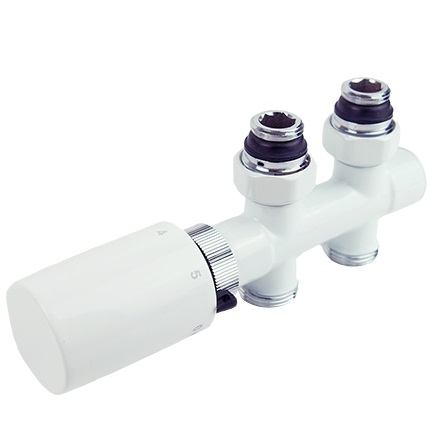 Purmo Armatur für Badheizkörper 50mm Durchgang weiß RAL9016 AZ1XTPS9037004N