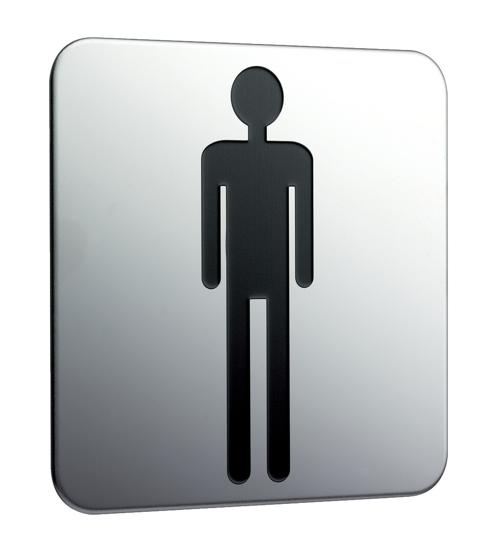 Emco Türschild System2 Herren, zum Aufkleben chrom 357600001