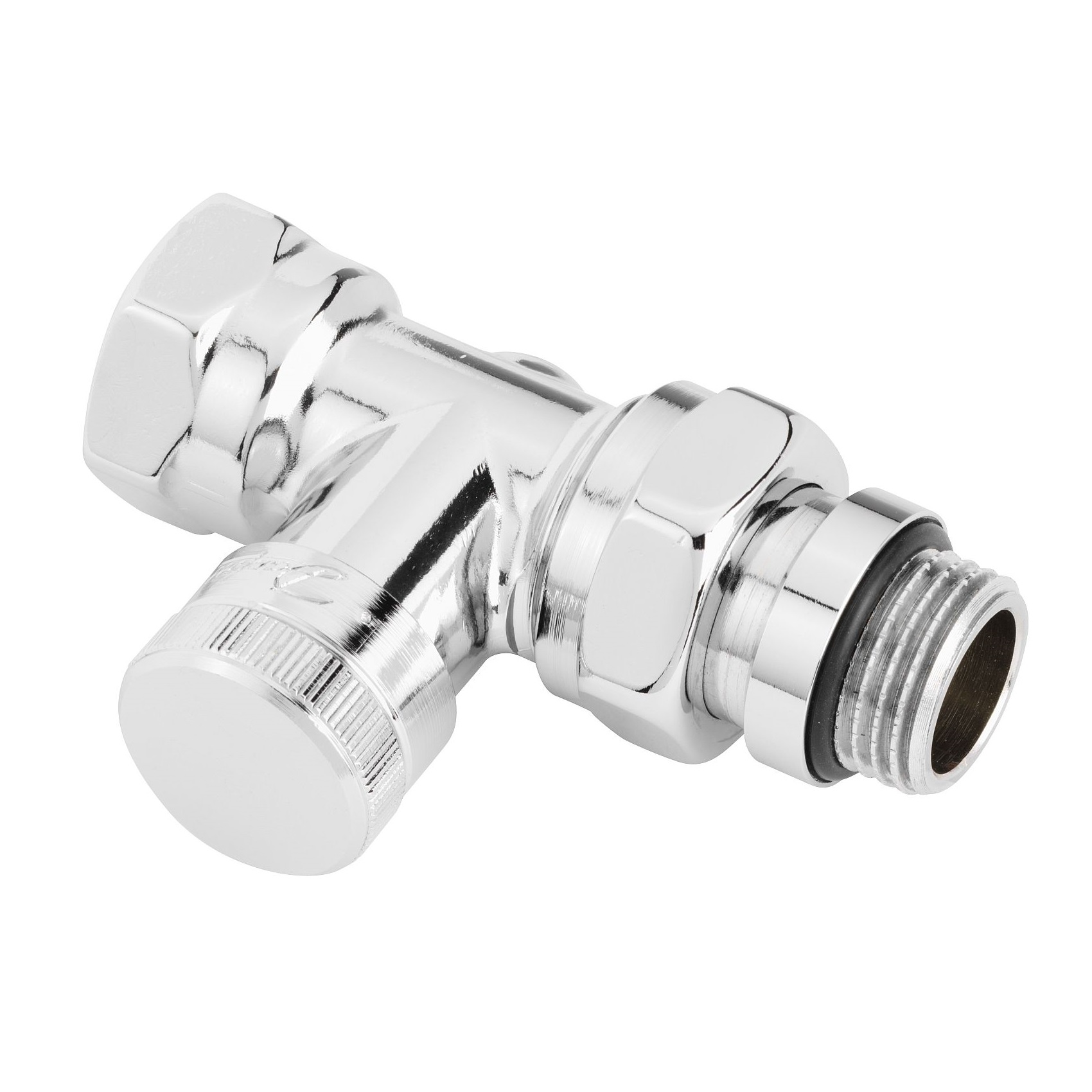 Danfoss Rücklaufverschraubung RLV-CX 15 R 1/2", Durchgang, verchromt 003L0274